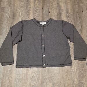 Norton Studios Women's  Button-up Crew Neck Long Sleeve Shirt Size Med Striped